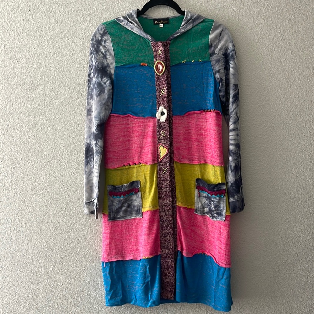 Hannah Banana Multi-Colored Long Cardigan